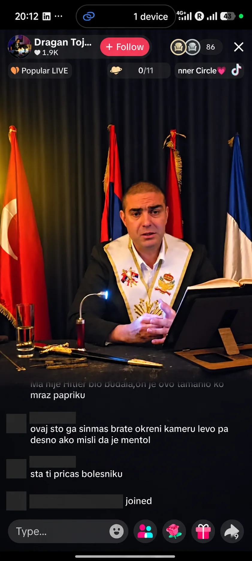 Reakcije tokom prenosa, kadar 20:12.