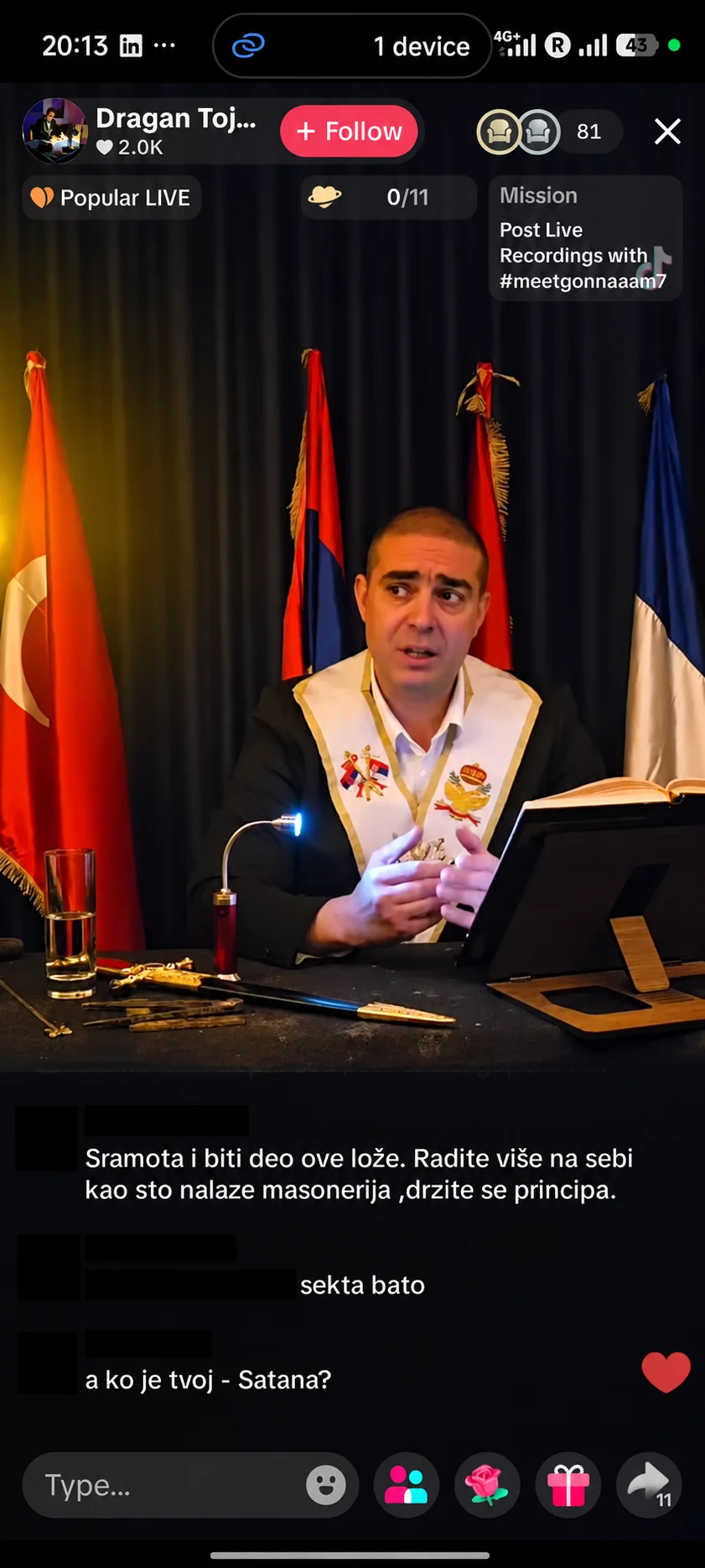Poziv na rad na sebi i druge reakcije, kadar 20:13.